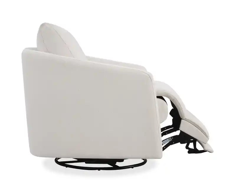 Fauteuil inclinable électrique pivotant en tissu de 33,5 po avec repose-pieds électrique - Alabaster