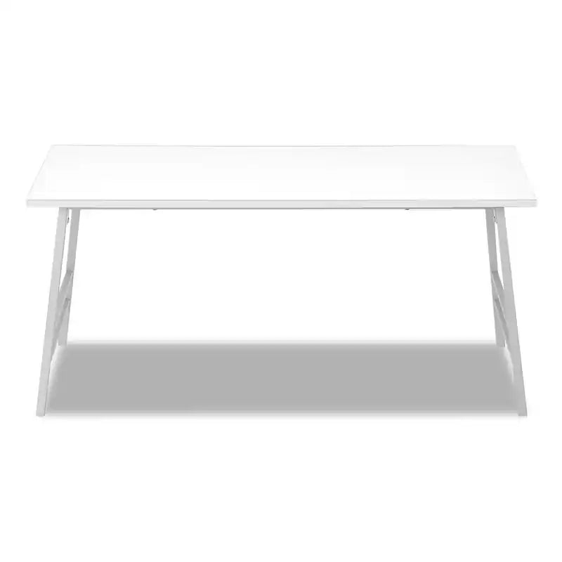 40 tables basses modernes – Plateau blanc et pieds en métal gris