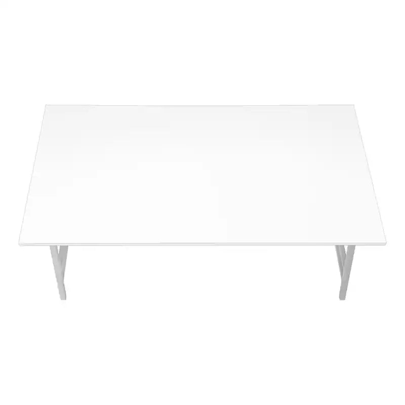 40 tables basses modernes – Plateau blanc et pieds en métal gris
