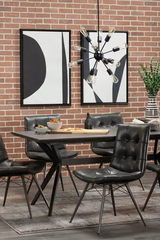Chaise de salle à manger avec tissu en cuir végétalien