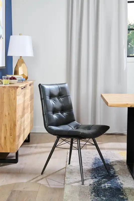 Chaise de salle à manger avec tissu en cuir végétalien