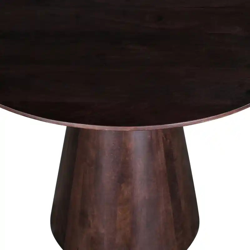 Table de salle à manger, manguier, pied central, ronde 36 po