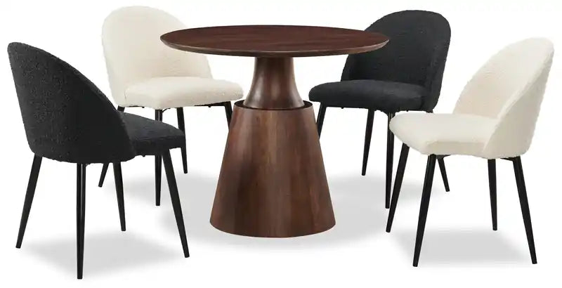 Table de salle à manger, manguier, pied central, ronde 36 po