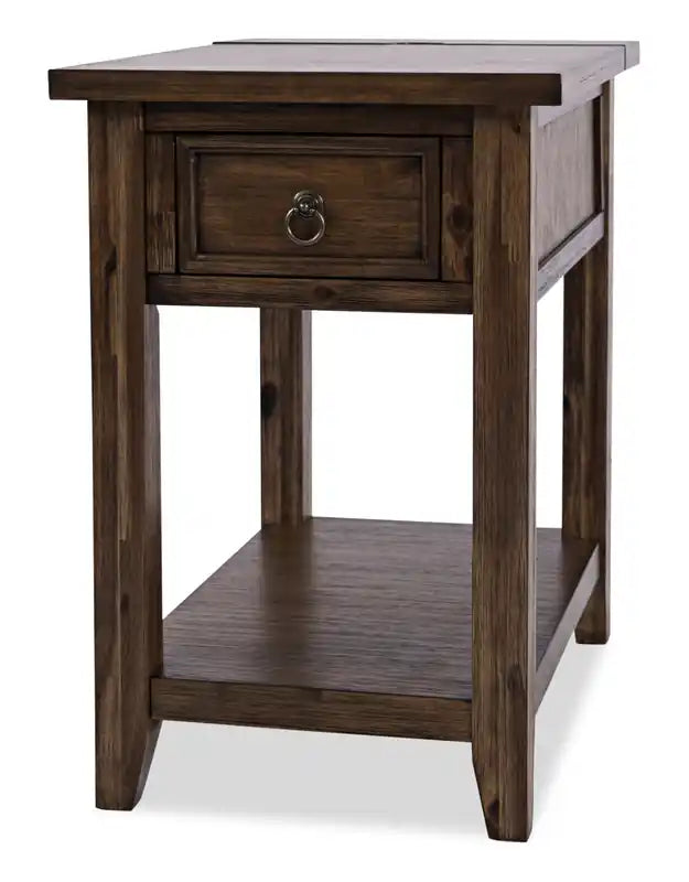 16 Table d'appoint avec rangement, étagère et port USB
