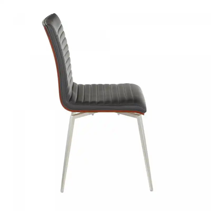 Chaise de salle à manger contemporaine en similicuir noir pivotante