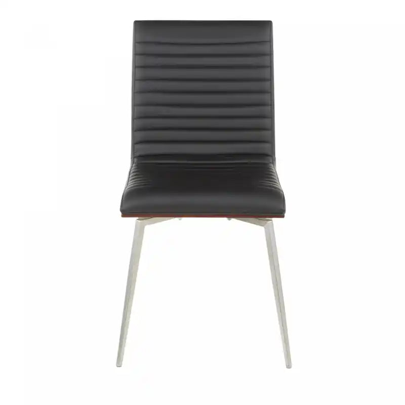 Chaise de salle à manger contemporaine en similicuir noir pivotante