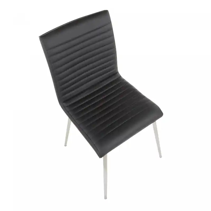 Chaise de salle à manger contemporaine en similicuir noir pivotante