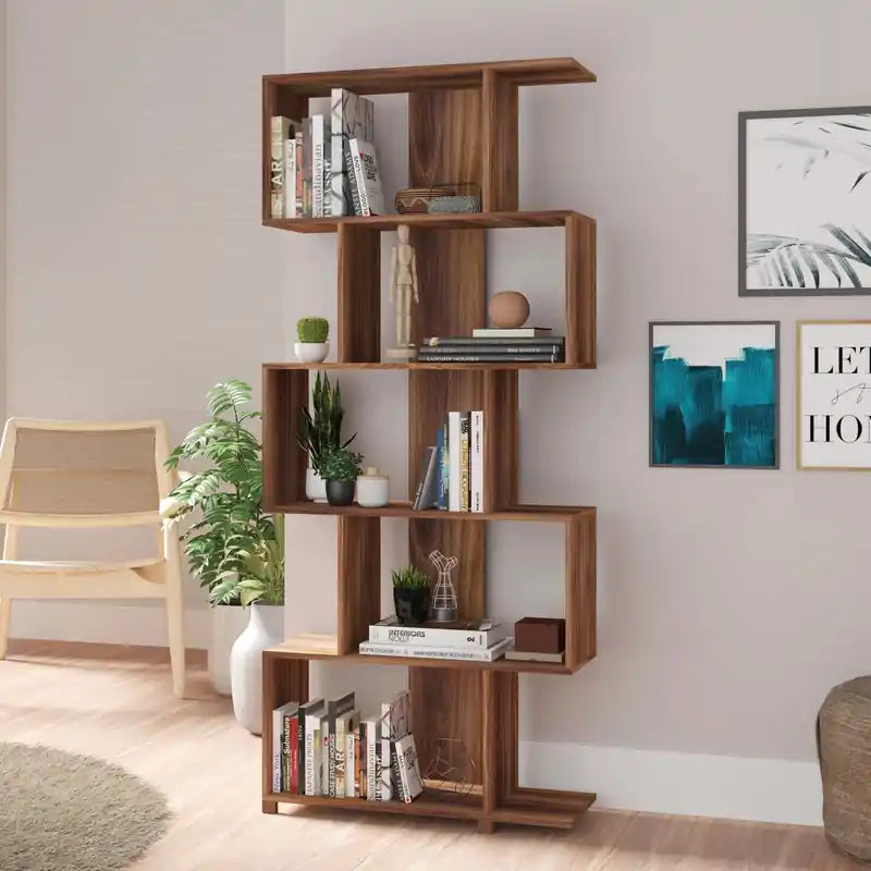 Étagère Z 5 niveaux Chêne marron