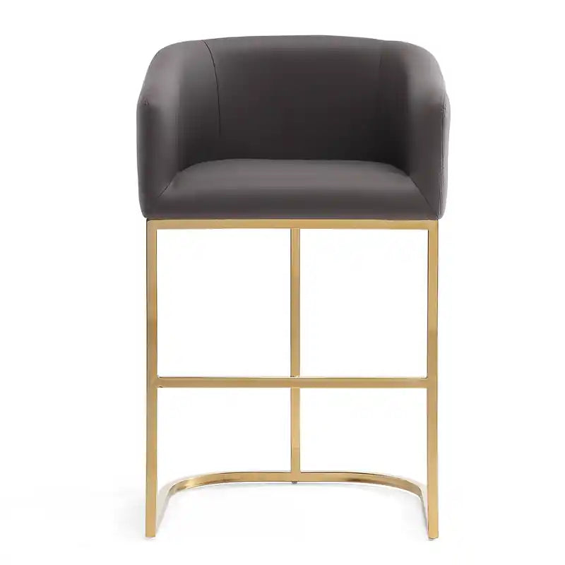 Tabouret de bar 40 en acier inoxydable - Gris et noir