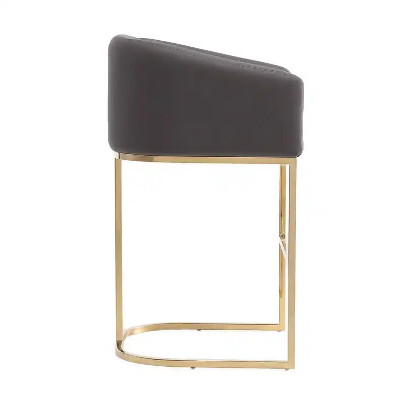 Tabouret de bar 40 en acier inoxydable - Gris et noir