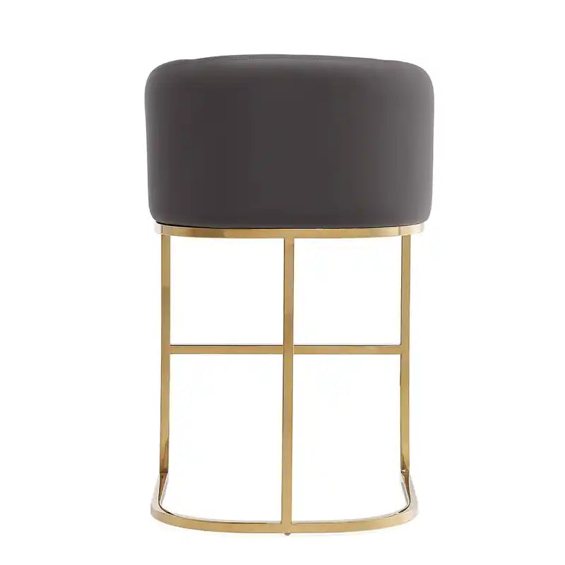 Tabouret de bar 40 en acier inoxydable - Gris et noir