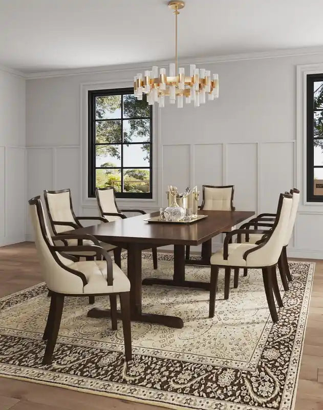 de 2 chaises de salle à manger Fifth Avenue en faux cuir – selle et noyer