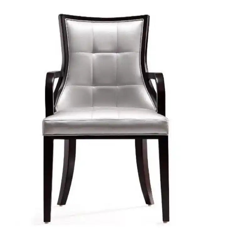 de 2 chaises de salle à manger Fifth Avenue en faux cuir – selle et noyer