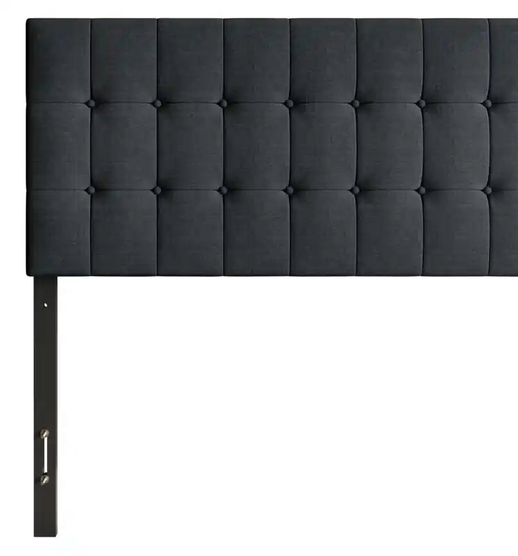 Tête de lit rembourrée en tissu anthracite, capitonnée