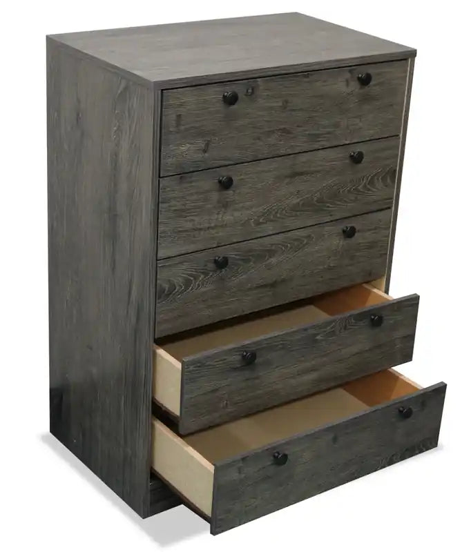 Commode de chambre à 5 tiroirs, 24,6 larg. x 36,2 haut., Fabriquée au Canada