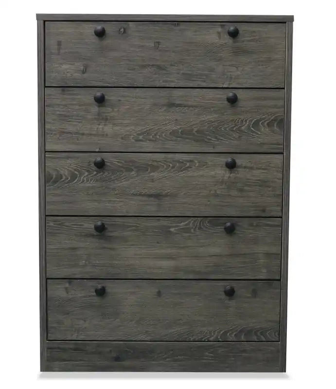 Commode de chambre à 5 tiroirs, 24,6 larg. x 36,2 haut., Fabriquée au Canada