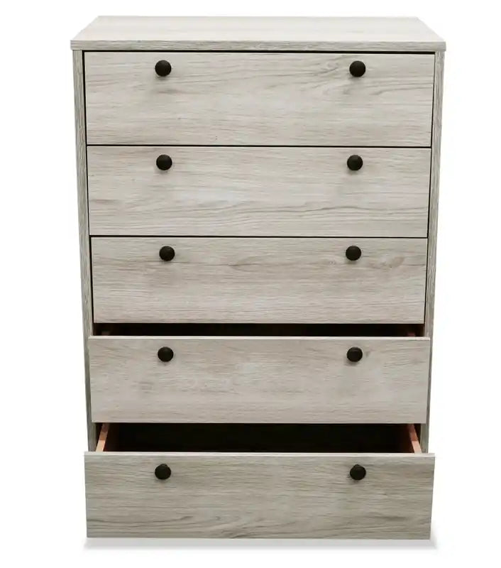 Commode de chambre à 5 tiroirs, 24,6 larg. x 36,2 haut., Fabriquée au Canada