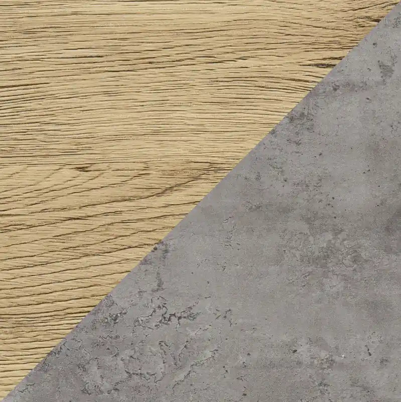 43.3 Table basse moderne avec étagère - Plateau en pierre grise avec pieds en bois clair