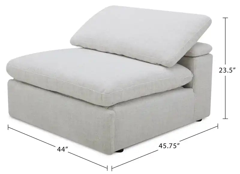 Fauteuil inclinable électrique sans accoudoirs 44" en tissu avec coussins en duvet