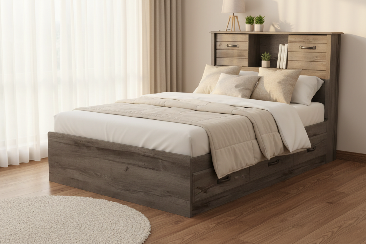 Storage Bed in Cozy Bedroom